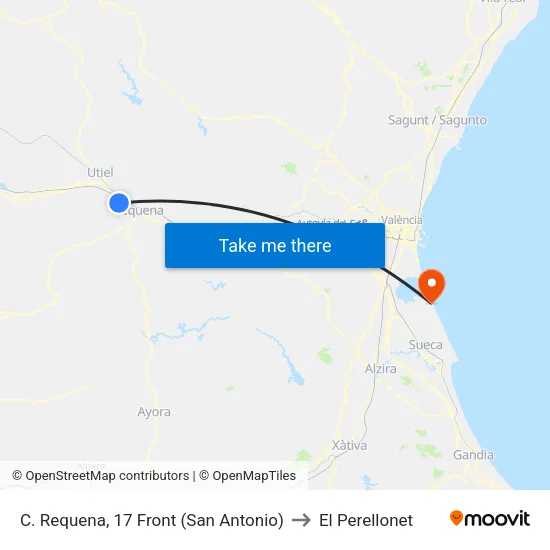 C. Requena, 17 Front (San Antonio) to El Perellonet map