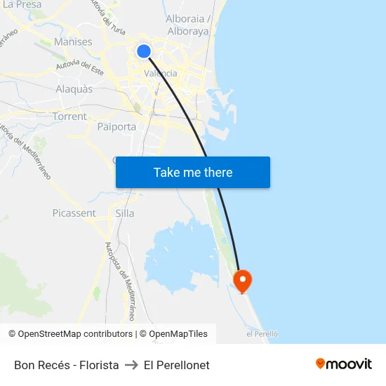 Bon Recés - Florista to El Perellonet map