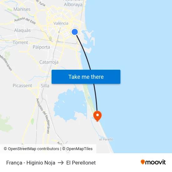 França - Higinio Noja to El Perellonet map
