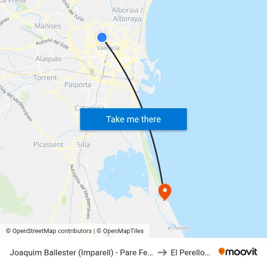 Joaquim Ballester (Imparell) - Pare Ferrís to El Perellonet map