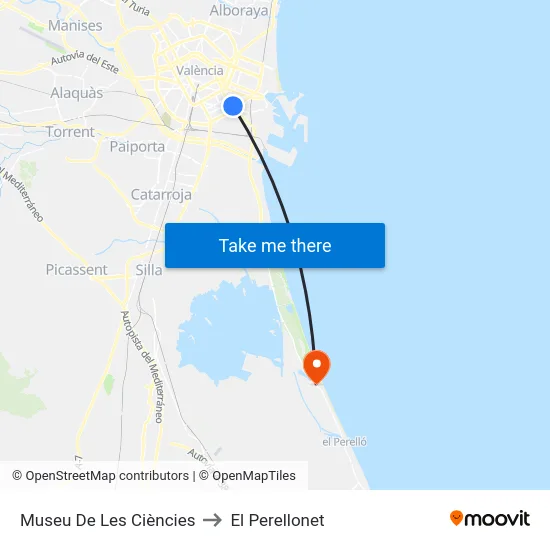 Museu De Les Ciències to El Perellonet map