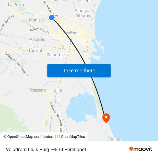 Velòdrom Lluís Puig to El Perellonet map