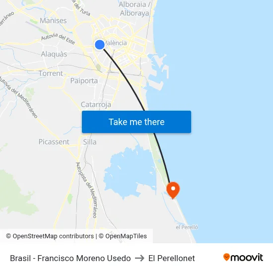 Brasil - Francisco Moreno Usedo to El Perellonet map