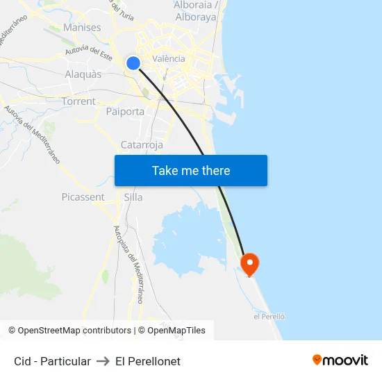 Cid - Particular to El Perellonet map