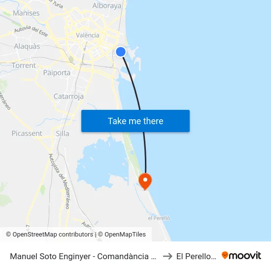 Manuel Soto Enginyer - Comandància Marina to El Perellonet map