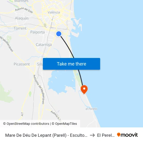 Mare De Déu De Lepant (Parell) - Escultor Frederic Siurana to El Perellonet map