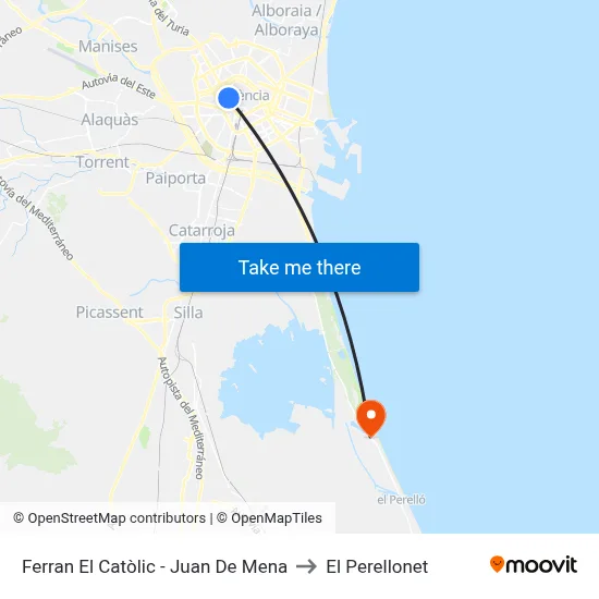 Ferran El Catòlic - Juan De Mena to El Perellonet map