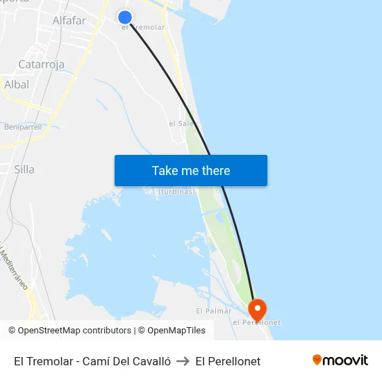 El Tremolar - Camí Del Cavalló to El Perellonet map