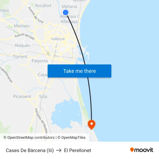 Cases De Bàrcena (Iii) to El Perellonet map