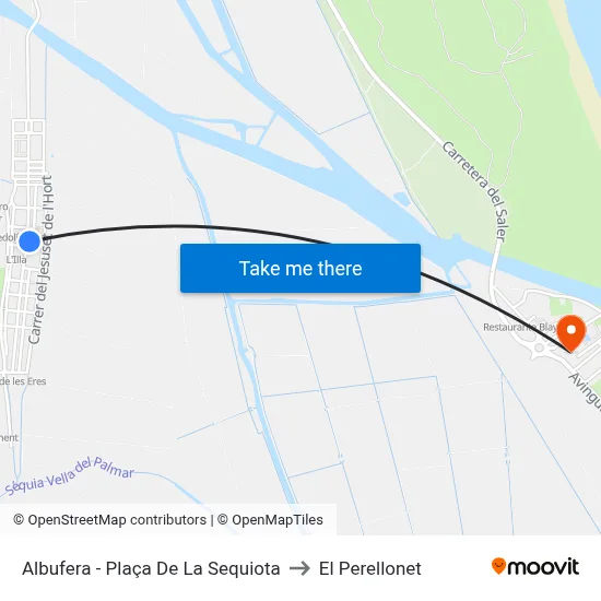 Albufera - Plaça De La Sequiota to El Perellonet map