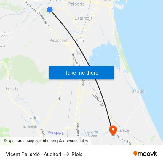 Vicent Pallardó - Auditori to Riola map