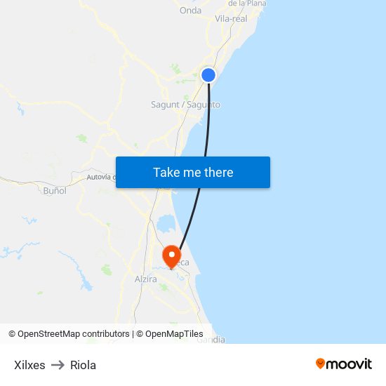 Xilxes to Riola map
