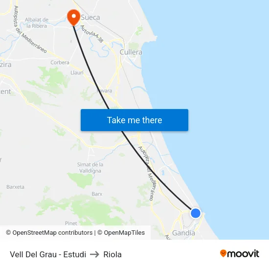 Vell Del Grau - Estudi to Riola map