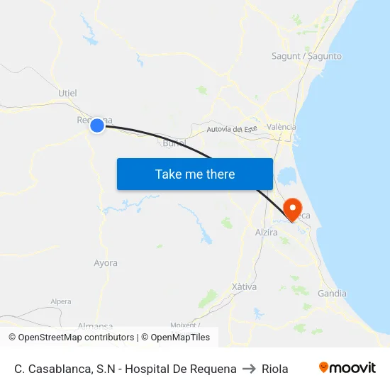 C. Casablanca, S.N - Hospital De Requena to Riola map