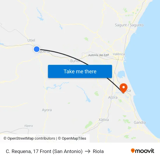 C. Requena, 17 Front (San Antonio) to Riola map