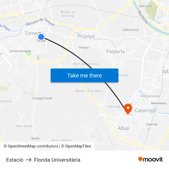 Estació to Florida Universitària map