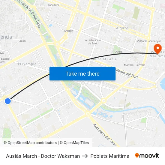 Ausiàs March - Doctor Waksman to Poblats Marítims map