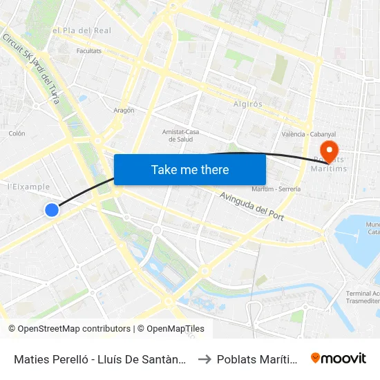Maties Perelló - Lluís De Santàngel to Poblats Marítims map