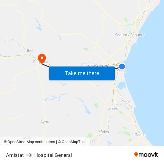 Amistat to Hospital General map