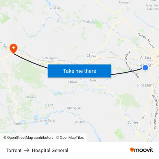 Torrent to Hospital General map