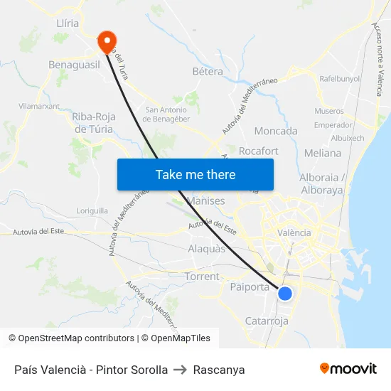 País Valencià - Pintor Sorolla to Rascanya map