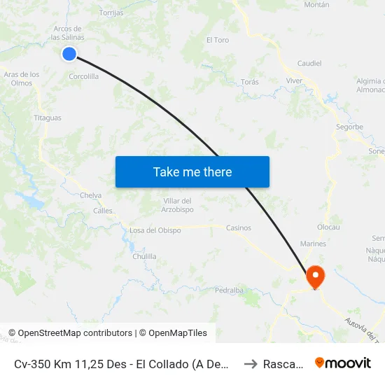 Cv-350 Km 11,25 Des - El Collado (A Demanda) to Rascanya map