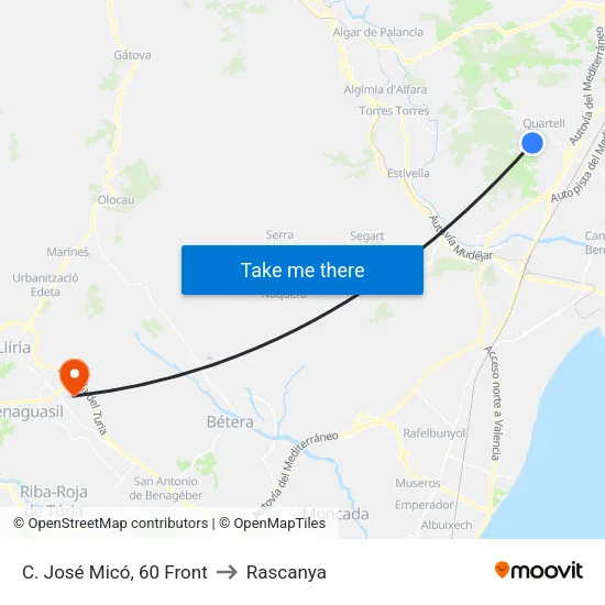 C. José Micó, 60 Front to Rascanya map