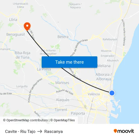 Cavite - Riu Tajo to Rascanya map