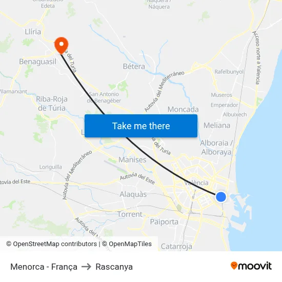 Menorca - França to Rascanya map