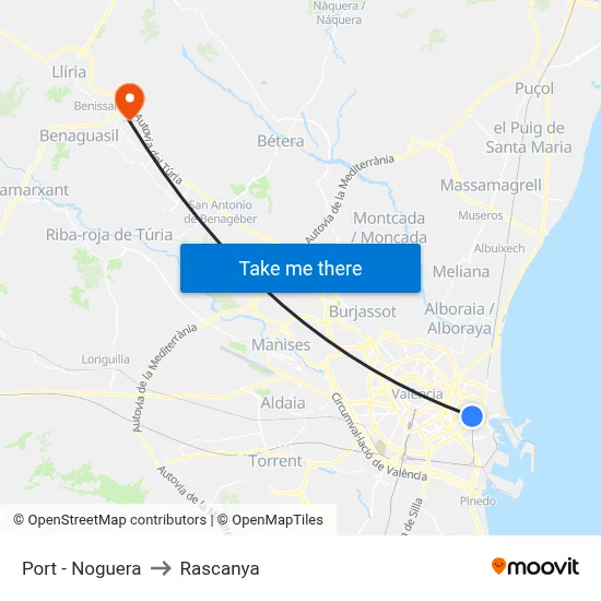 Port - Noguera to Rascanya map