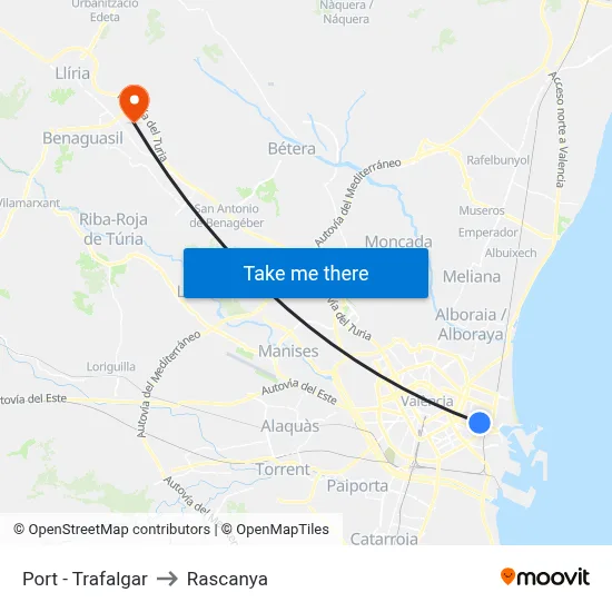 Port - Trafalgar to Rascanya map