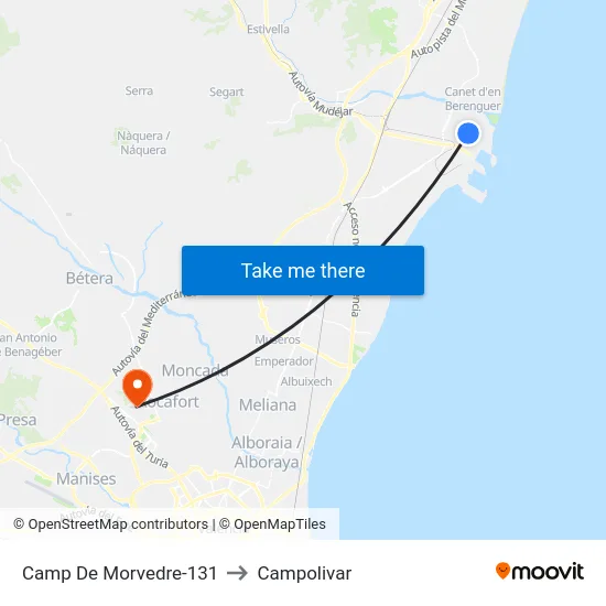 Camp De Morvedre-131 to Campolivar map