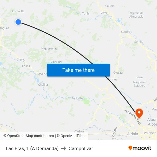 Las Eras, 1 (A Demanda) to Campolivar map