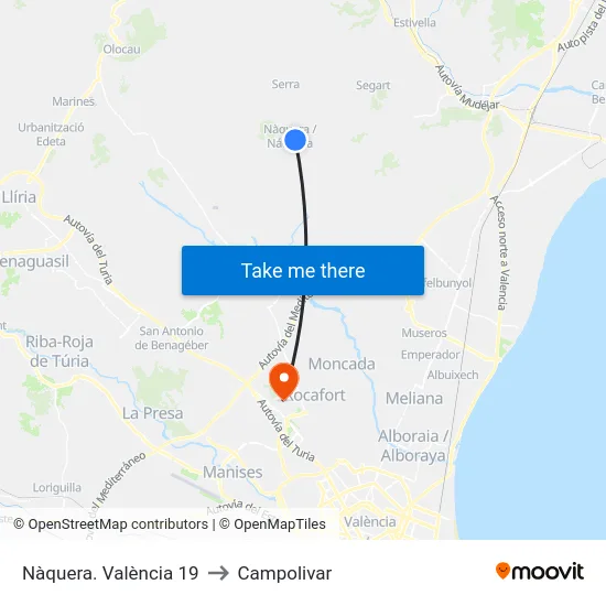 Nàquera. València 19 to Campolivar map