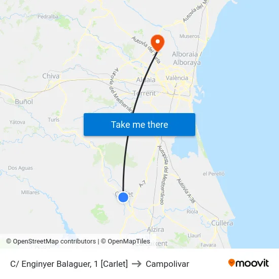 C/ Enginyer Balaguer, 1 [Carlet] to Campolivar map