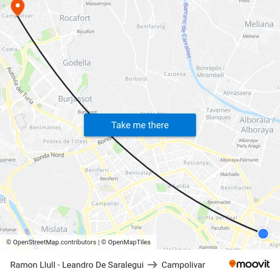 Ramon Llull - Leandro De Saralegui to Campolivar map