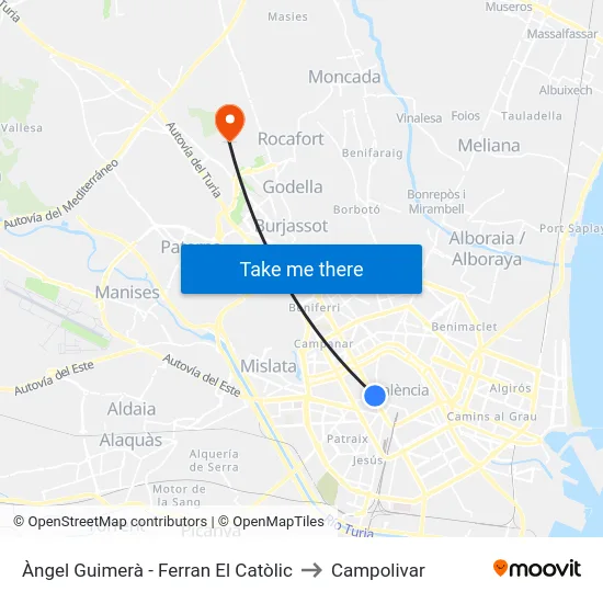 Àngel Guimerà - Ferran El Catòlic to Campolivar map