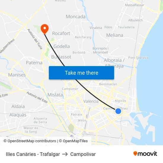 Illes Canàries - Trafalgar to Campolivar map