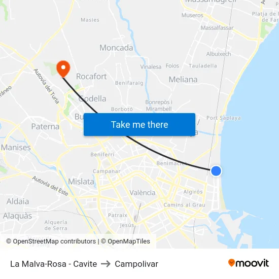 La Malva-Rosa - Cavite to Campolivar map