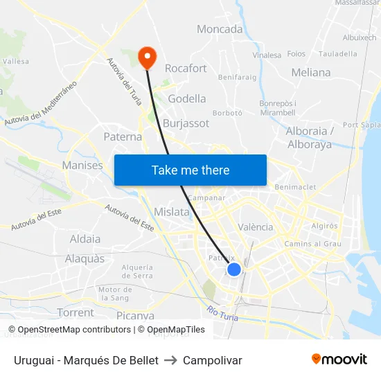 Uruguai - Marqués De Bellet to Campolivar map