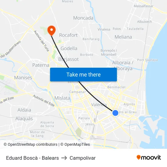 Eduard Boscà - Balears to Campolivar map