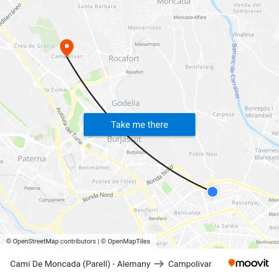 Camí De Moncada (Parell) - Alemany to Campolivar map