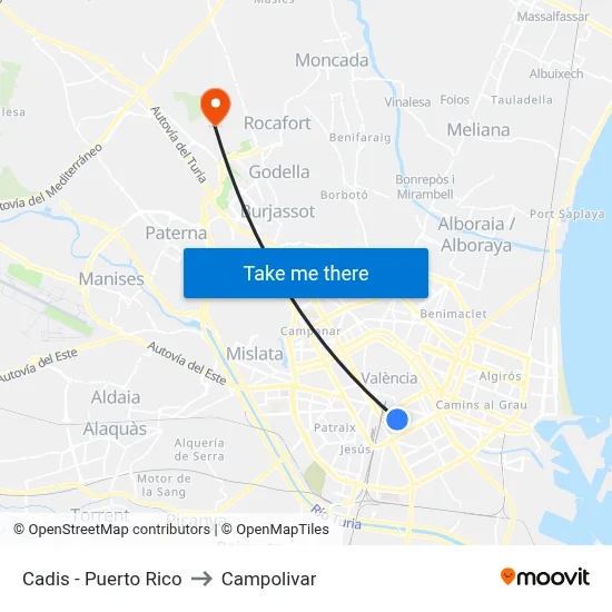 Cadis - Puerto Rico to Campolivar map