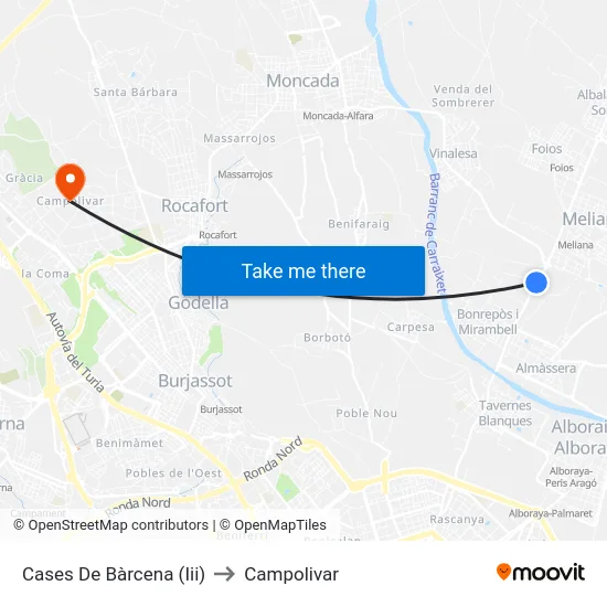 Cases De Bàrcena (Iii) to Campolivar map