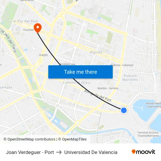 Joan Verdeguer - Port to Universidad De Valencia map