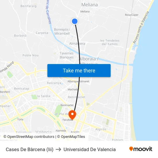 Cases De Bàrcena (Iii) to Universidad De Valencia map