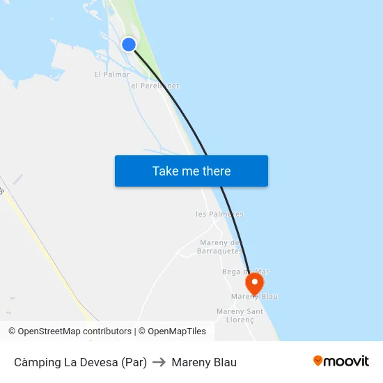 Càmping La Devesa (Par) to Mareny Blau map