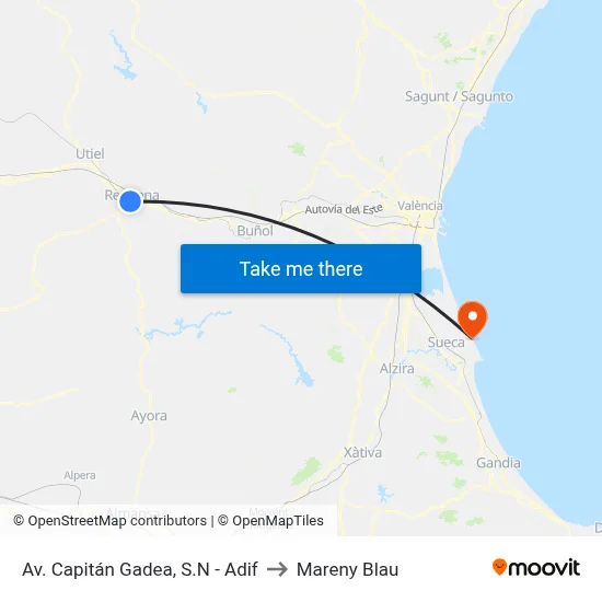 Av. Capitán Gadea, S.N - Adif to Mareny Blau map