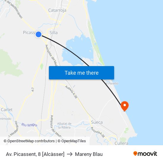 Av. Picassent, 8 [Alcàsser] to Mareny Blau map