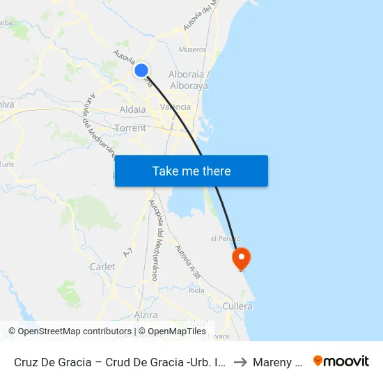 Cruz De Gracia – Crud De Gracia -Urb. I [Paterna] to Mareny Blau map